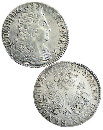 LOUIS XIV.Ecu aux 3 couronnes. 1712 Y. Bourges....