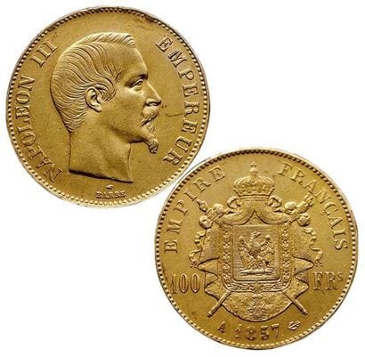 NAPOLEON III.
100 Francs 1857 A. Paris. F.550/4....