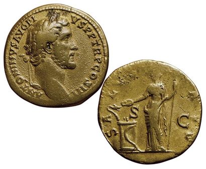 ANTONIN LE PIEUX. SESTERCE.
R/ SALUS AUG....