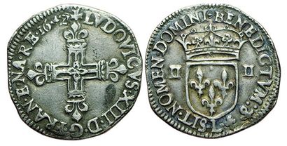 LOUIS XIII.
Quart d'écu à la croix fleurdelisée....