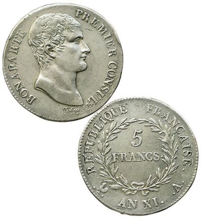 CONSULAT.
Bonaparte 1er Consul. 5 Francs...