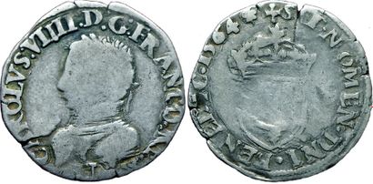 CHARLES IX.
Demi Teston 4ème type. 1564 I....