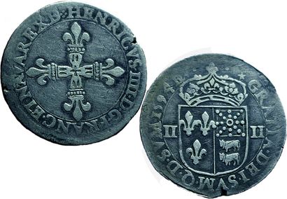 HENRI IV.
Quart d'écu de Béarn. 1594. Pau....