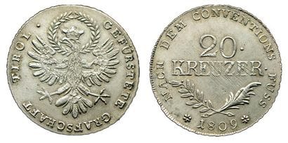 ETATS AUTRICHIENS.
Tirol. 20 kreuzer. 1809....
