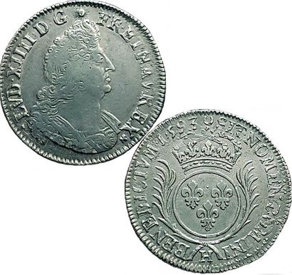 LOUIS XIV.
Demi écu aux Palmes. 1693 H. La...