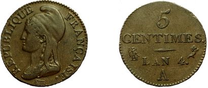 DIRECTOIRE.
5 Centimes Dupré petit module...