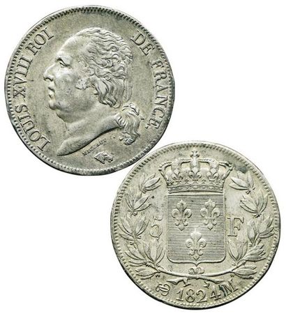 LOUIS XVIII.
5 Francs. 1824 M. Toulouse....