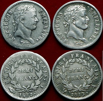 1er EMPIRE.
2 pièces de Demi Franc 1812 I...