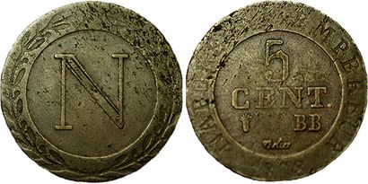 1er EMPIRE.
5 Centimes. 1808 BB. Strasbourg....