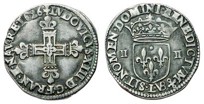 LOUIS XIII.
1610-1643. Quart d'écu à la croix...