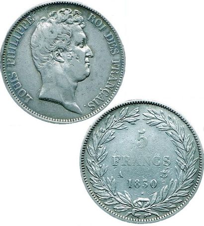 LOUIS-PHILIPPE 1er.
5 Francs. 1830 A. Sans...