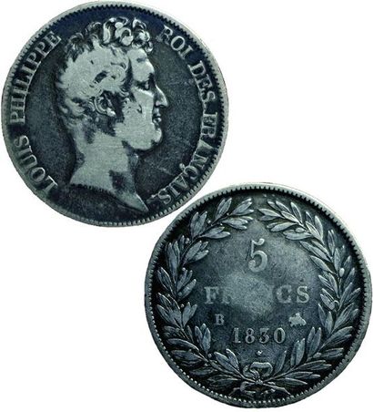 LOUIS-PHILIPPE 1er.
5 Francs. 1830 B. Rouen....