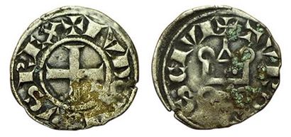 LOUIS VIII LE LION.
1223-1226. Denier Tournois....