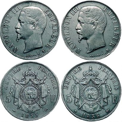 NAPOLEON III.
2 pièces de 5 Francs. 1855...