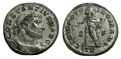 CONSTANCE CHLORE.
293-306. Follis. R/ GENIO...