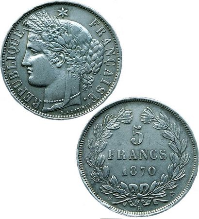 DEFENSE NATIONALE.
5 Francs Cérès. 1870 K....