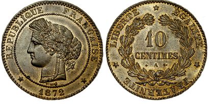 IIIème REPUBLIQUE.
10 Centimes Cérès. 1872...