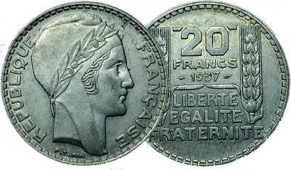 IIIème REPUBLIQUE.
20 Francs Turin. 1937....