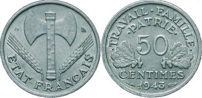ETAT FRANÇAIS.
50 Centimes Bazor. 1943 B....