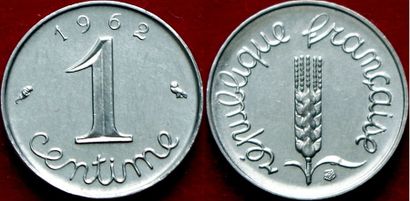 Vème REPUBLIQUE.
1 Centime Epi. 1962. Rebord....