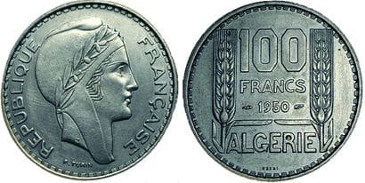 ALGERIE.
100 Francs. 1950. Essai. Gad.54....