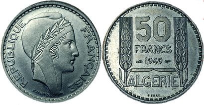 ALGERIE.
50 Francs. 1949. Essai. Gad.51....