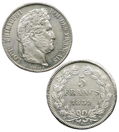 LOUIS-PHILIPPE 1er.
5 Francs. 1839 A. Paris....