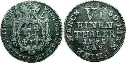 ETATS GERMANIQUES.
Paderborn. 1/6 Thaler....