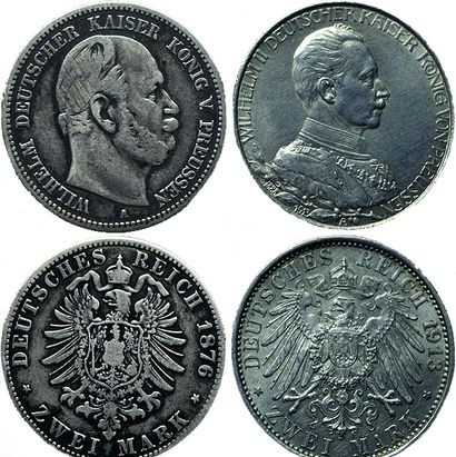 ETATS GERMANIQUES.
Prusse. 2 monnaies : 2...