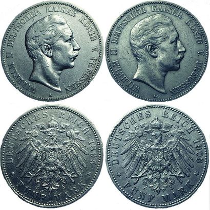 ETATS GERMANIQUES.
Prusse. 2 monnaies : 5...