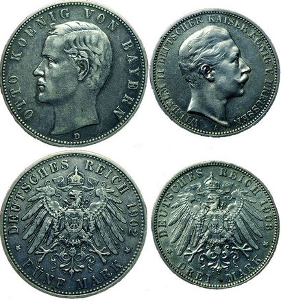 ETATS GERMANIQUES.
Prusse et Bavière. 2 monnaies...