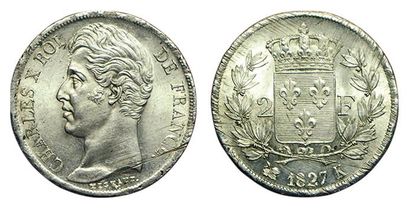 CHARLES X.
2 Francs. 1827 K. Bordeaux. 33177...
