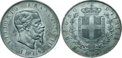 ITALIE.
Victor Emmanuel II. 5 Lire. 1876...