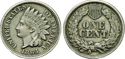 USA.
Cent « Tête d'indien ». 1864. TTB