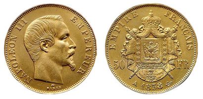 NAPOLEON III.
50 Francs 1858 A. Paris. F.547/1....