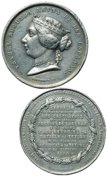 Espagne. Isabel II. Médaille. Campagne d'Afrique....