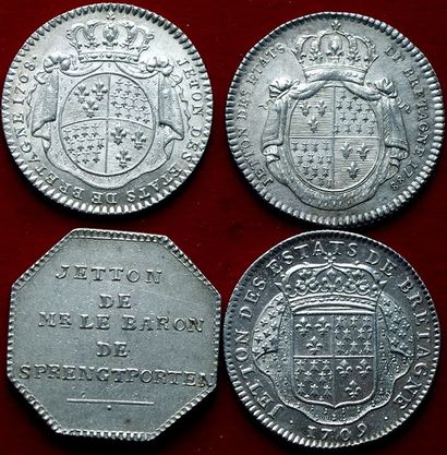 4 JETONS ARGENT :
Etats de bretagne (3 ex....
