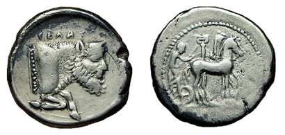 SICILE. GELA.
465-450 av. J.C. Tétradrachme....