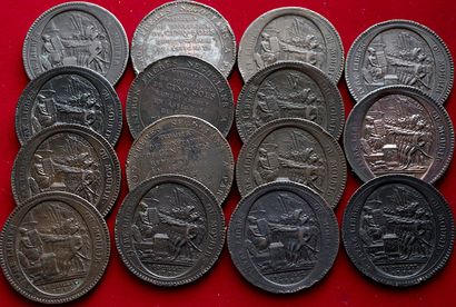 PERIODE REVOLUTION.
Lot de 15 Monnerons de...