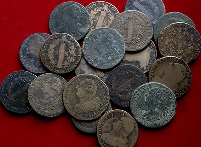 PERIODE REVOLUTION.
Lot de 19 pièces de 2...