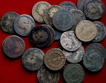 PERIODE REVOLUTION.
Lot de 27 pièces de 12...