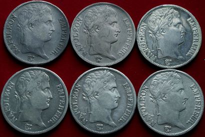 19ème SIECLE.
Napoléon 1er. Lot de 6 pièces...