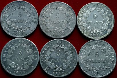 19ème SIECLE.
Napoléon 1er. Lot de 6 pièces...