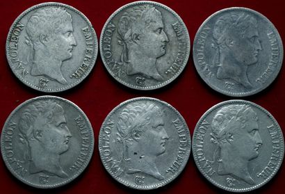 19ème SIECLE.
Napoléon 1er. Lot de 6 pièces...