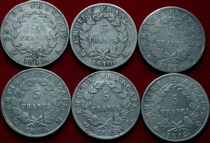19ème SIECLE.
Napoléon 1er. Lot de 6 pièces...