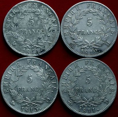 19ème SIECLE.
Napoléon 1er. Lot de 4 pièces...