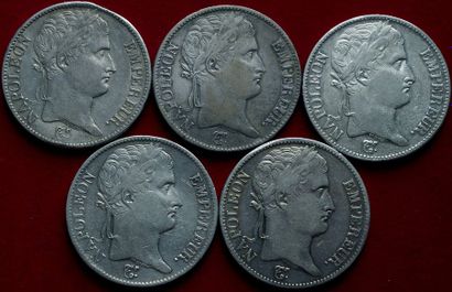 19ème SIECLE.
Napoléon 1er. Lot de 5 pièces...