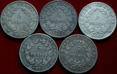 19ème SIECLE.
Napoléon 1er. Lot de 5 pièces...