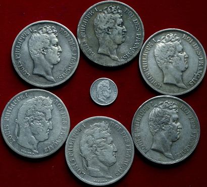 19ème SIECLE.
Louis Philippe. Lot de 6 pièces...