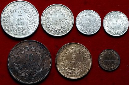 19èmeE SIECLE.
Lot de 7 monnaies Cérès :...